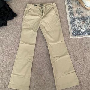 Fit and flare khaki pants